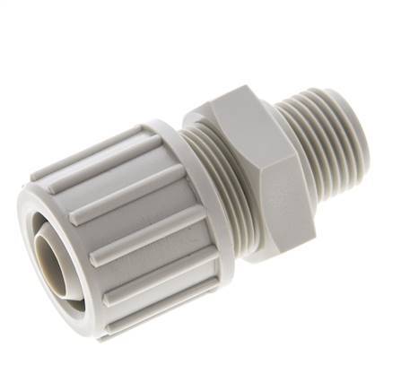 20x13mm & G1/2'' PP Straight Compression Fitting with Male Threads 10 bar PVC and PA