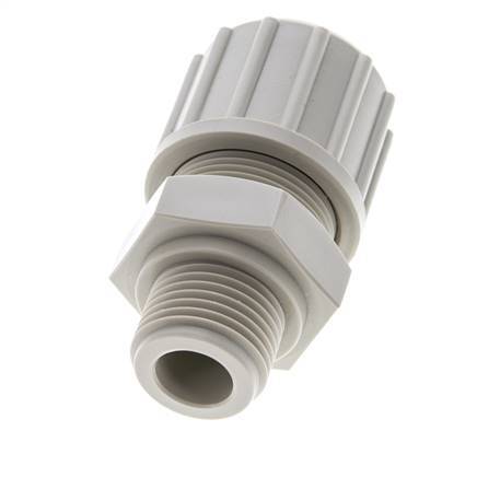 20x13mm & G1/2'' PP Straight Compression Fitting with Male Threads 10 bar PVC and PA
