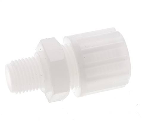 12x6mm & G3/8'' PVDF Straight Compression Fitting with Male Threads 10 bar PVC and PA