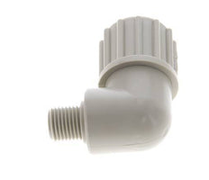 16x10mm & G1/4'' PP Elbow Compression Fitting with Male Threads 10 bar PVC and PA