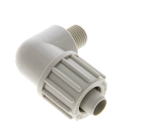 16x10mm & G1/4'' PP Elbow Compression Fitting with Male Threads 10 bar PVC and PA