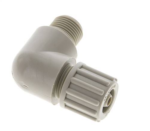12x6mm & G3/8'' PP Elbow Compression Fitting with Male Threads 10 bar PVC and PA