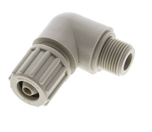 12x6mm & G3/8'' PP Elbow Compression Fitting with Male Threads 10 bar PVC and PA