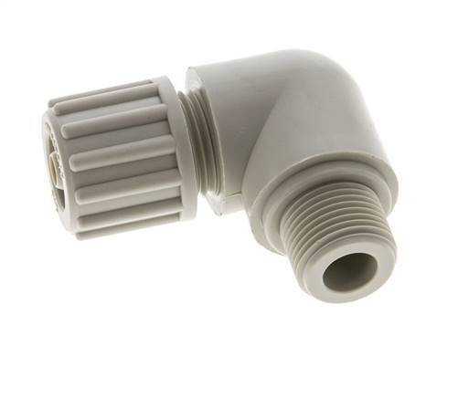 12x6mm & G3/8'' PP Elbow Compression Fitting with Male Threads 10 bar PVC and PA