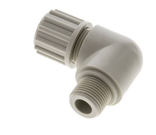 12x6mm & G3/8'' PP Elbow Compression Fitting with Male Threads 10 bar PVC and PA