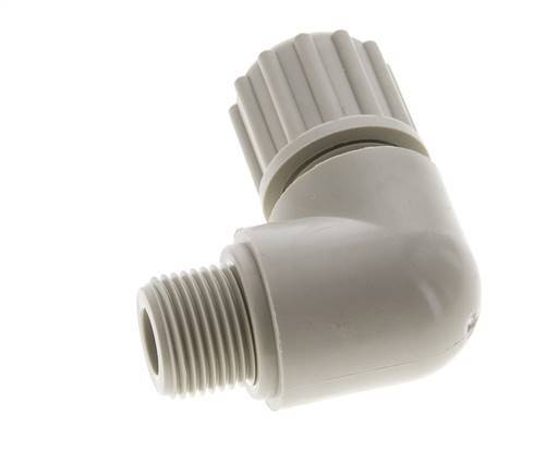 12x6mm & G3/8'' PP Elbow Compression Fitting with Male Threads 10 bar PVC and PA