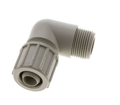 12x6mm & G1/4'' PVDF Elbow Compression Fitting with Male Threads 10 bar PVC and PA
