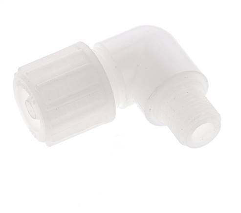 12x6mm & G1/4'' PVDF Elbow Compression Fitting with Male Threads 10 bar PVC and PA