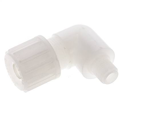 16x10mm & G1/4'' PVDF Elbow Compression Fitting with Male Threads 10 bar PVC and PA