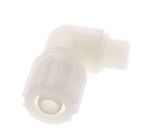 12x6mm & G3/8'' PVDF Elbow Compression Fitting with Male Threads 10 bar PVC and PA