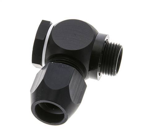 14x8mm & G3/8'' Aluminum Elbow Compression Fitting with Male Threads 10 bar PVC and PA