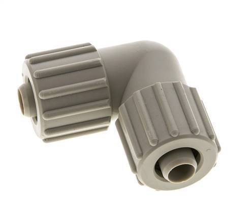 Racor de compresión codo PP 15x9mm 10 bar PVC y PA