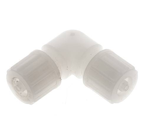 Racor de compresión codo 10x4mm PVDF 10 bar PVC y PA