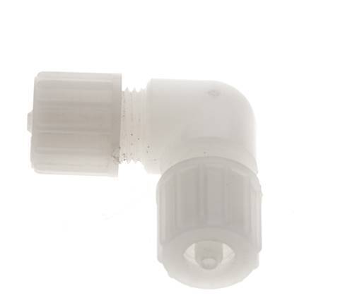 Racor de compresión codo 10x4mm PVDF 10 bar PVC y PA