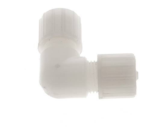 Racor de compresión codo 10x4mm PVDF 10 bar PVC y PA
