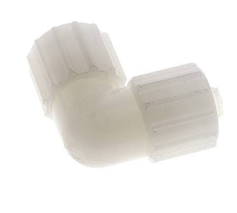 Racor de compresión codo 15x9mm PVDF 10 bar PVC y PA