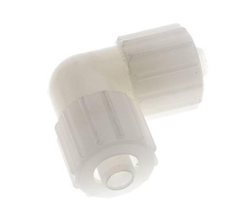 Racor de compresión codo 15x9mm PVDF 10 bar PVC y PA