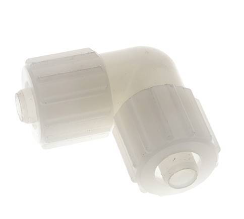 Racor de compresión codo 15x9mm PVDF 10 bar PVC y PA