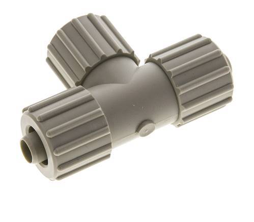 Racor de compresión en T de PP 15x9mm 10 bar PVC y PA
