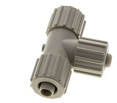 Racor de compresión en T de PP 15x9mm 10 bar PVC y PA