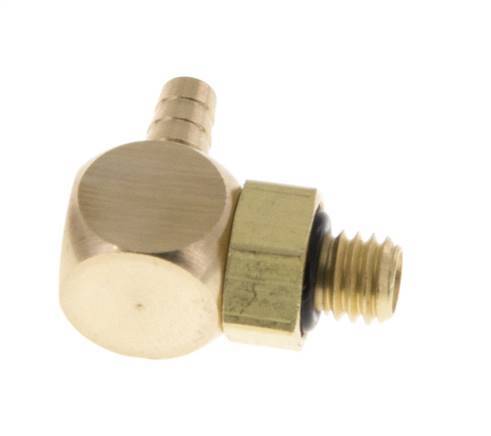 Codo de latón de 3 mm y M5 con rosca macho NBR giratorio [2 piezas]