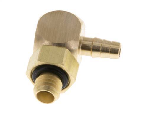 Codo de latón de 3 mm y M5 con rosca macho NBR giratorio [2 piezas]