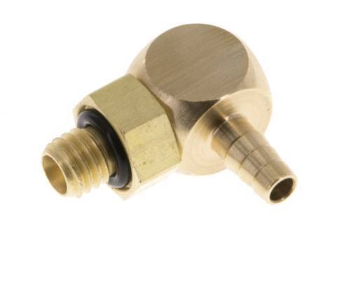 Codo de latón de 3 mm y M5 con rosca macho NBR giratorio [2 piezas]