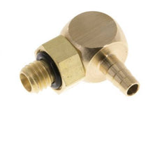 Codo de latón de 3 mm y M5 con rosca macho NBR giratorio [2 piezas]