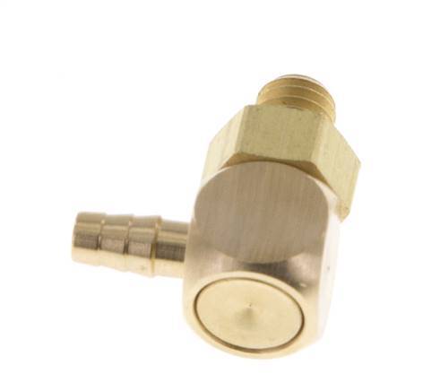 Codo de latón de 3 mm y M5 con rosca macho NBR giratorio [2 piezas]