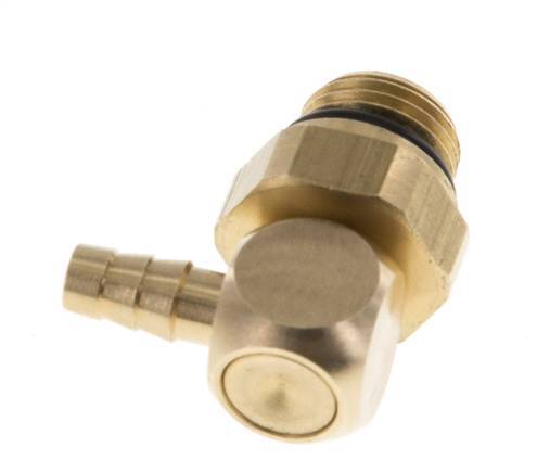 Codo de latón de 4 mm y G1/8'' con rosca macho NBR giratorio