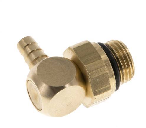 Codo de latón de 4 mm y G1/8'' con rosca macho NBR giratorio