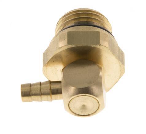 Codo de latón de 4 mm y G1/4'' con rosca macho NBR giratorio