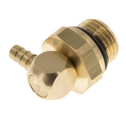 Codo de latón de 4 mm y G1/4'' con rosca macho NBR giratorio