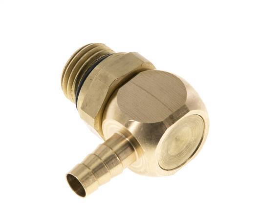 Codo de latón de 6 mm y G1/4'' con rosca macho NBR giratorio