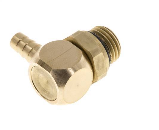 Codo de latón de 6 mm y G1/4'' con rosca macho NBR giratorio