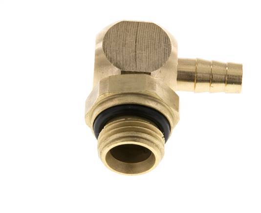 Codo de latón de 6 mm y G1/4'' con rosca macho NBR giratorio