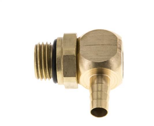 Codo de latón de 6 mm y G1/4'' con rosca macho NBR giratorio