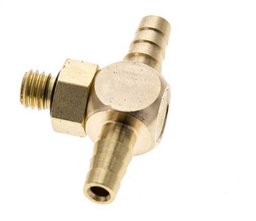 Boquilla en T de latón de 4 mm y M5 con rosca macho NBR