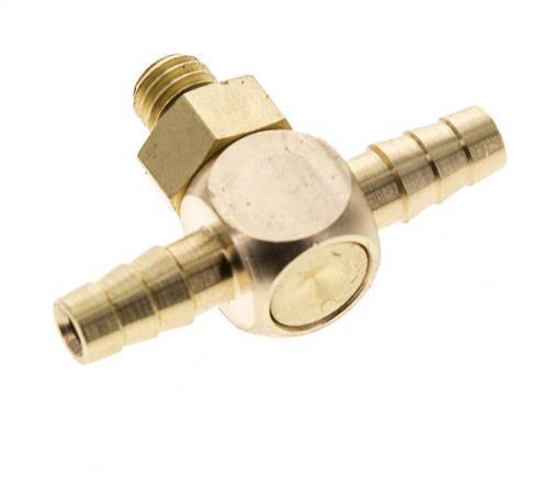 Boquilla en T de latón de 4 mm y M5 con rosca macho NBR