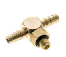 Boquilla en T de latón de 4 mm y M5 con rosca macho NBR