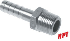 13 mm (1/2'') & 3/8''NPT Stainless Steel 1.4408 Hose Barb Male [2 Pieces]