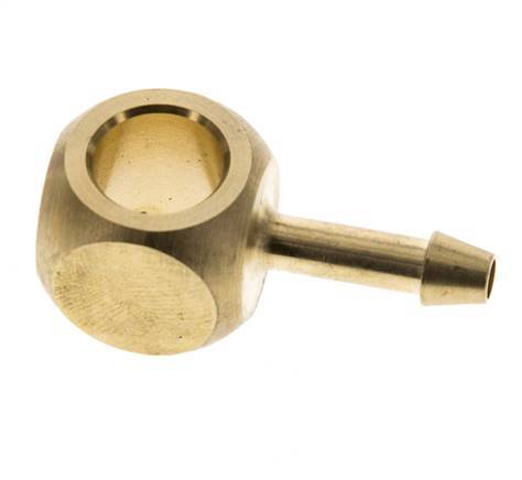 Racor banjo de latón de 4 mm y G1/8'' con lengüeta para manguera [2 piezas]