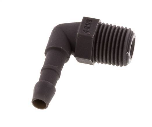 Codo de manguera de 4 mm y R1/8'' PA 6 con rosca macho [20 piezas]