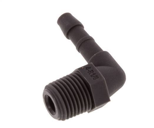 Codo de manguera de 4 mm y R1/8'' PA 6 con rosca macho [20 piezas]