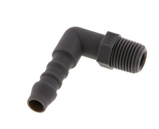 Codo de manguera de 6 mm (1/4'') y R1/8'' PA 6 con rosca macho [10 piezas]