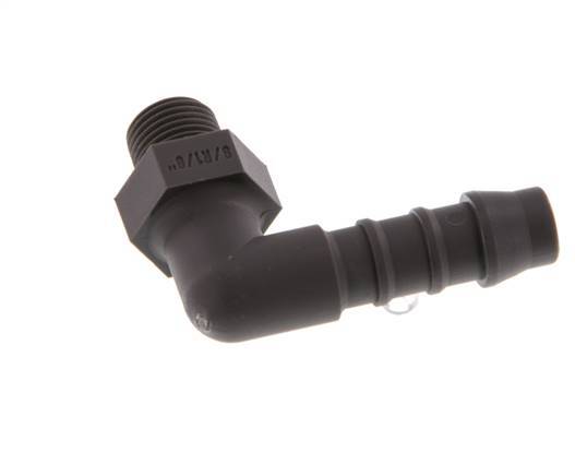 Codo de manguera de 8 mm (5/16'') y R1/8'' PA 6 con rosca macho [5 piezas]