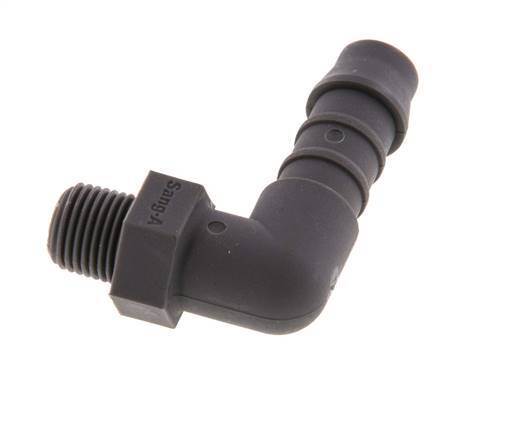 Codo para manguera de 9 mm (3/8'') y R1/8'' PA 6 con rosca macho [5 piezas]