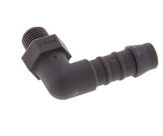 Codo para manguera de 9 mm (3/8'') y R1/8'' PA 6 con rosca macho [5 piezas]