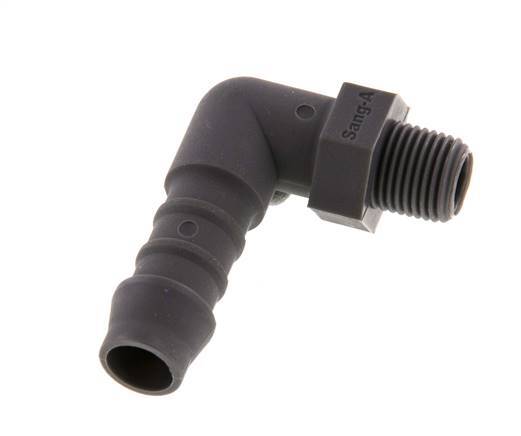 Codo para manguera de 9 mm (3/8'') y R1/8'' PA 6 con rosca macho [5 piezas]