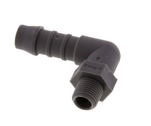 Codo para manguera de 9 mm (3/8'') y R1/8'' PA 6 con rosca macho [5 piezas]